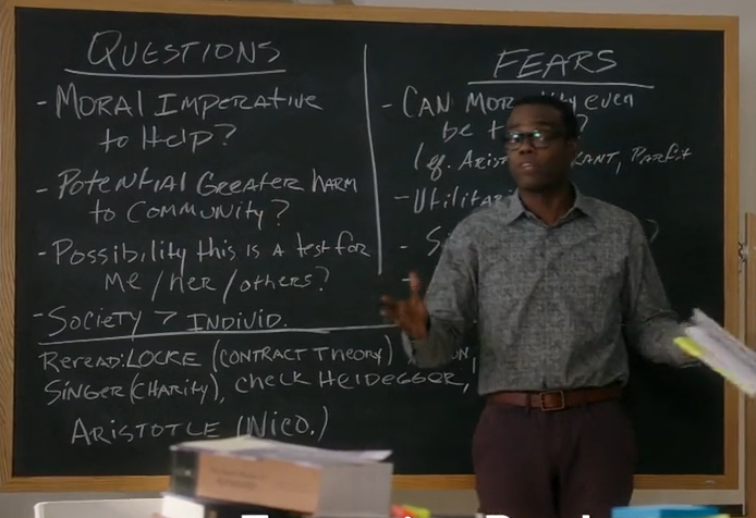 Foto: insegnamenti di filosofia e morale in The Good Place